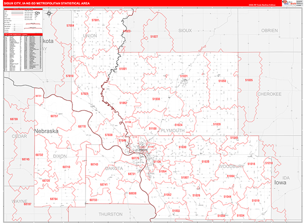 Sioux City Metro Area Wall Map